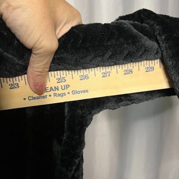 Plush Tiled Heather Jacquard Robe Charcoal M/L Cozy - Picture 6 of 11